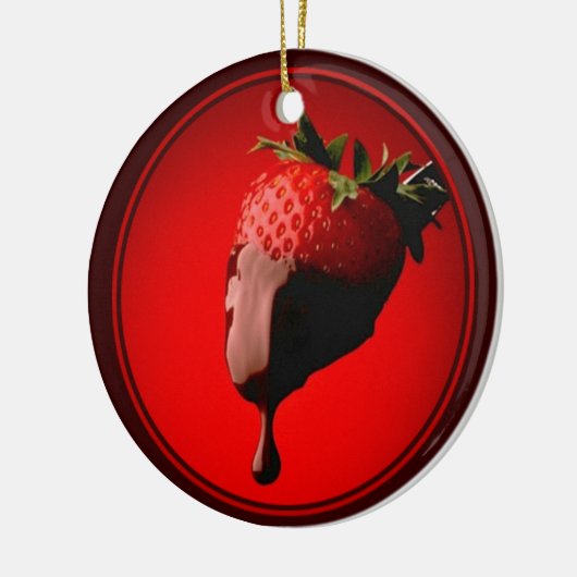 Chocolate Dipped aardbei Keramisch Ornament (Links)
