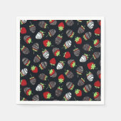 Chocolate Dipped aardbeien Pattern Napkins Servet (Voorkant)