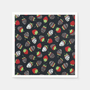 Chocolate Dipped aardbeien Pattern Napkins Servet