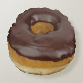 Chocolate Dipped Doughnut Rond Kussen