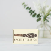 Chocolate Dipped Pretzel Rod Chocolatier Bakery Visitekaartje (Staand voorkant)