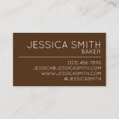 Chocolate Dipped Pretzel Rod Chocolatier Bakery Visitekaartje (Achterkant)