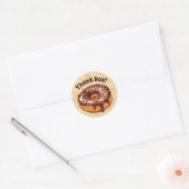Chocolate Donut Dank je sticker, chocolade Ronde Sticker (Envelop)