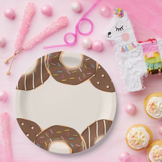 Chocolate Donut Delight Papieren Bordje (Feest)