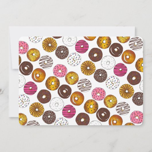 Chocolate Donut Doughnut Birthday Party Brunch Kaart (Achterkant)
