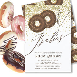 Chocolate Donut Oh Babies Twins Baby shower Kaart