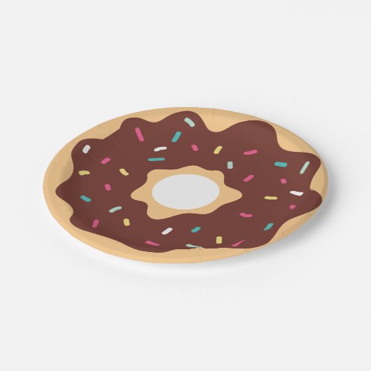 Chocolate Donut Papieren Bordje (Gekanteld)