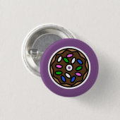 Chocolate Donut Ronde Button 3,2 Cm (Voorkant /achterkant)