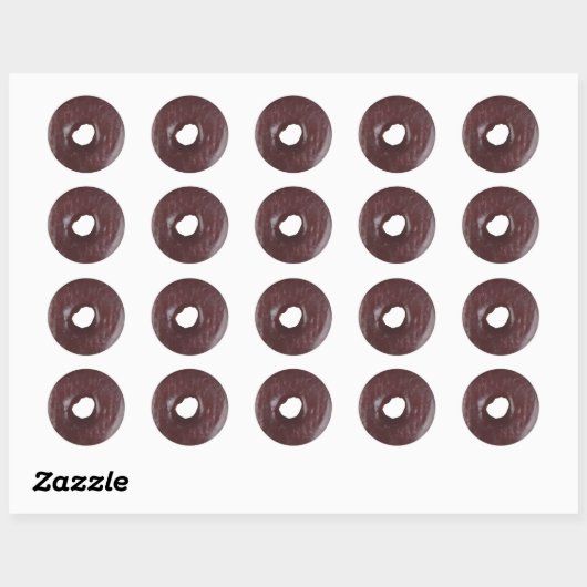Chocolate Donut Ronde Sticker (Vel)