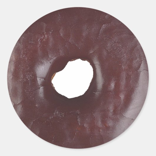 Chocolate Donut Ronde Sticker (Voorkant)