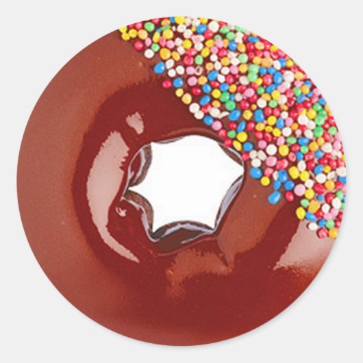 Chocolate Donut Ronde Sticker (Voorkant)