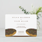 Chocolate Donuts Sprinkles Weddenschap White Brown Kaart (Staand voorkant)