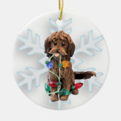Chocolate Doodle Dog Ornament (Voorkant)