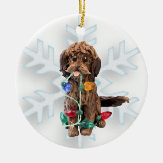 Chocolate Doodle Dog Ornament (Voorkant)