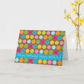 Chocolate Dots Birthday Card Kaart (Gele Bloem)