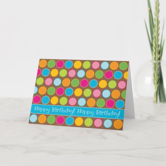Chocolate Dots Birthday Card Kaart (Voorkant)