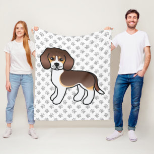 Chocolate driekleurige Beagle Cartoonhond en poten Fleece Deken