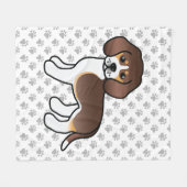 Chocolate driekleurige Beagle Cartoonhond en poten Fleece Deken (Voorkant (Horizontaal))