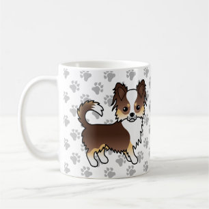 Chocolate Driekleurige Langharige Chihuahua Hond & Koffiemok