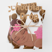 Chocolate Drop Baby shower Inpakpapier Vel (In situ)