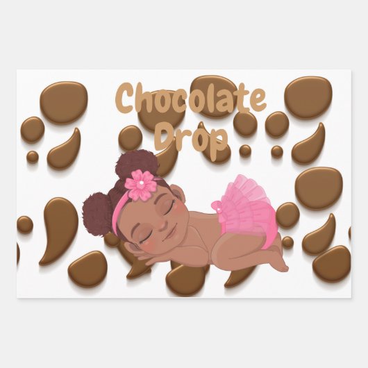 Chocolate Drop Baby shower Inpakpapier Vel (Voorkant)