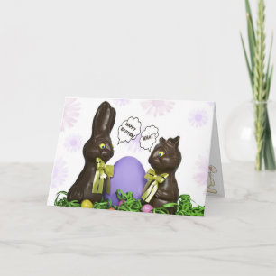Chocolate Easter Bunnies Funny Feestdagen Kaart