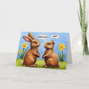 Chocolate Easter Bunnies Humor Kaart