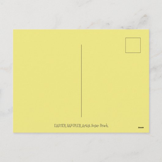 CHOCOLATE EASTER BUNNY, CHICK, EGGS, JELLY BEANS FEESTDAGENKAART (Achterkant)