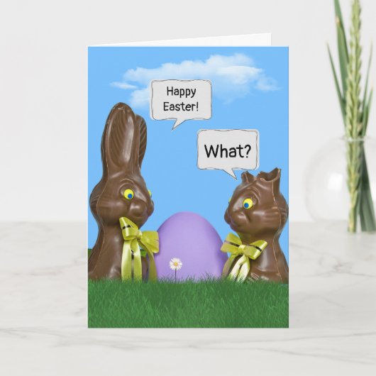 Chocolate Easter Bunny-Humor Feestdagen Kaart (Voorkant)