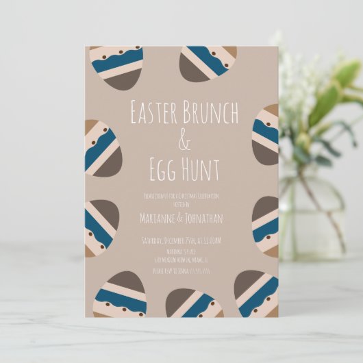 Chocolate Easter Eggs Brunch Egg Hunt Kaart (Staand voorkant)