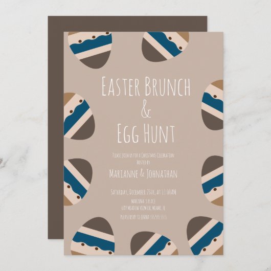 Chocolate Easter Eggs Brunch Egg Hunt Kaart (Voorkant / Achterkant)
