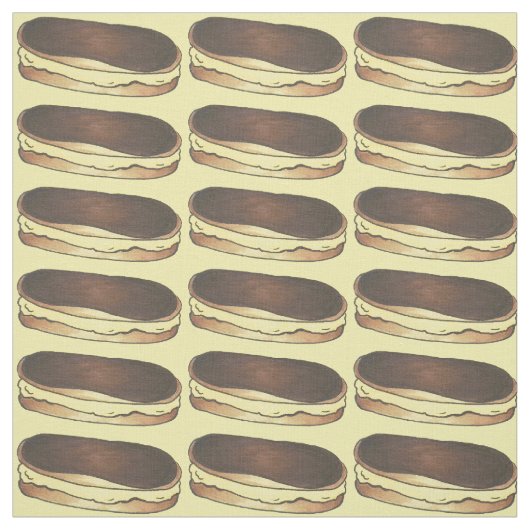 Chocolate Eclair Custard Dessert Bakery Pastries Stof (Swatch)