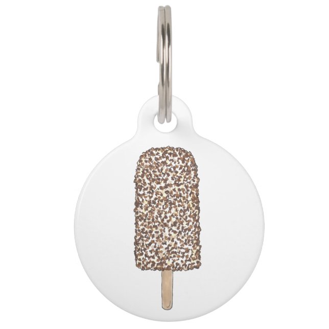 Chocolate Eclair Ice Cream Popsiche Pet Tag Huisdierpenning (Voorkant)