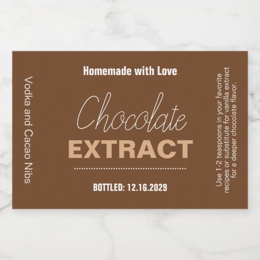 Chocolate Extract Modern Label Sticker (Enkel label)