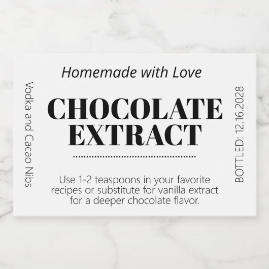 Chocolate Extract Modern Label Sticker ZEX_001g (Enkel label)