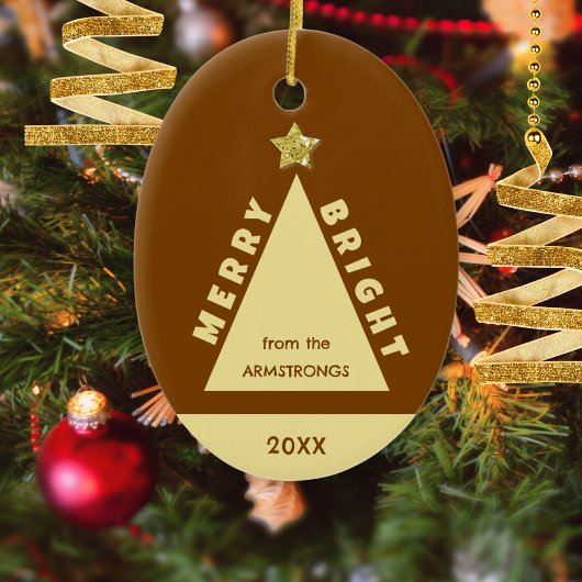 Chocolate Family Photo Minimalist Keepsake Keramisch Ornament