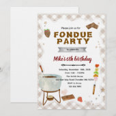 Chocolate Fondue Invitation Kaart (Voorkant / Achterkant)