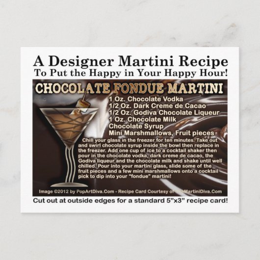 Chocolate Fondue Martini Recipe Briefkaart (Voorkant)