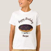 Chocolate Frosted Birthday Donut | Kind T-Shirt (Voorkant)