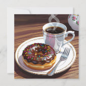 Chocolate Frosted Donut and Coffee  (Voorkant)