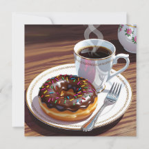 Chocolate Frosted Donut and Coffee 