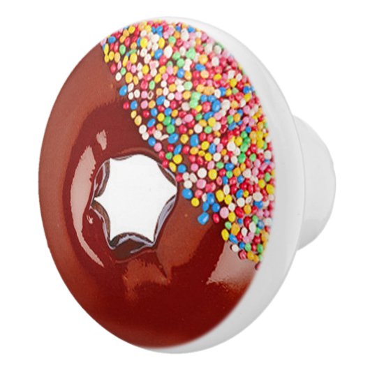 Chocolate Frosted Donut Keramische Knop (Rechts)