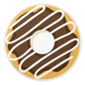 Chocolate Frosted Donut Keramische Knop (Voorkant)