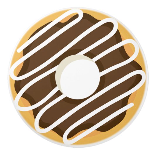 Chocolate Frosted Donut Keramische Knop (Voorkant)