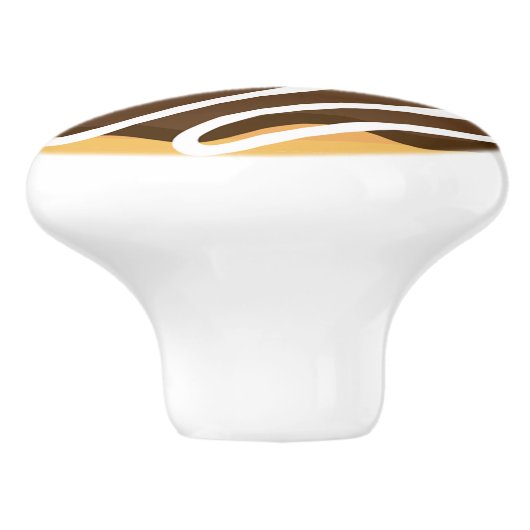 Chocolate Frosted Donut Keramische Knop (Zijkant)