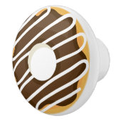 Chocolate Frosted Donut Keramische Knop (Rechts)