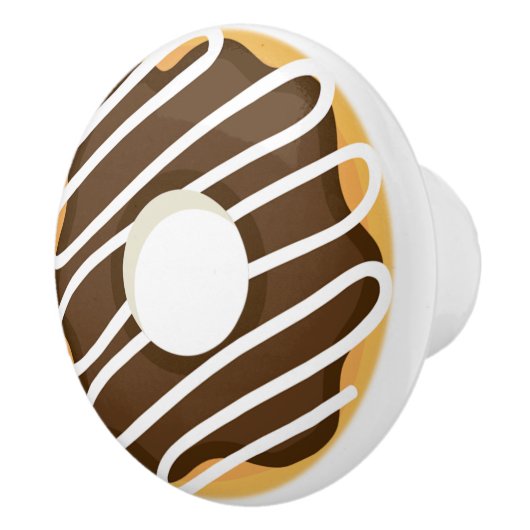 Chocolate Frosted Donut Keramische Knop (Rechts)