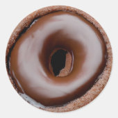 Chocolate Frosted Donut Ronde Sticker (Voorkant)