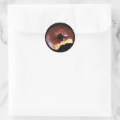 Chocolate Frosted Yellow Donut Foto Ronde Sticker (Tas)