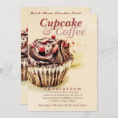 Chocolate Fudge Cupcake Uitnodiging (Voorkant / Achterkant)